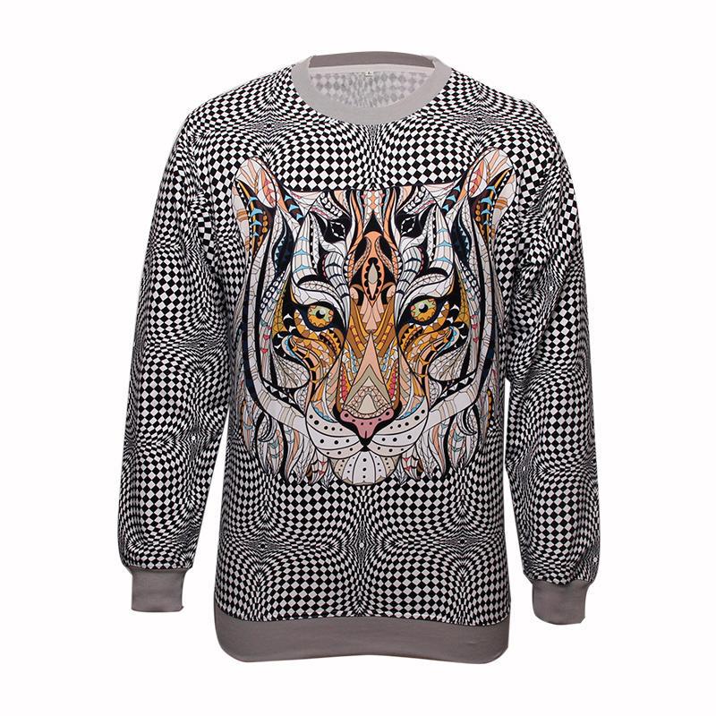 Fashion All polyester fabric Leopards pinting Sweatshirt