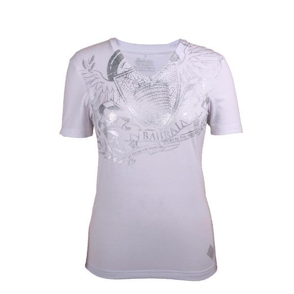 High Quality women T shirt short sleeve printed Cotton in White