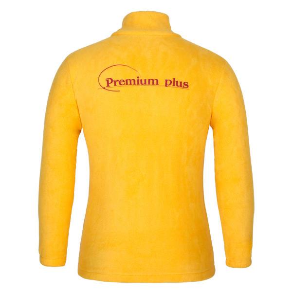 Fleece Quarter Zip Sweatshirts Yellow Color Polyester Cotton Fleece