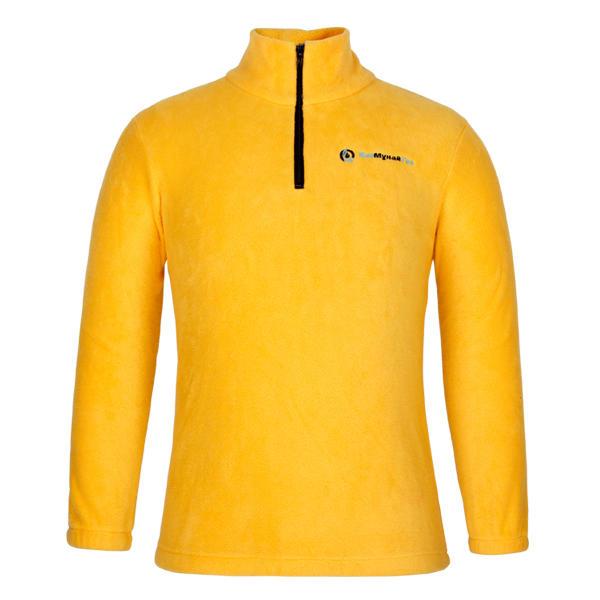 Fleece Quarter Zip Sweatshirts Yellow Color Polyester Cotton Fleece