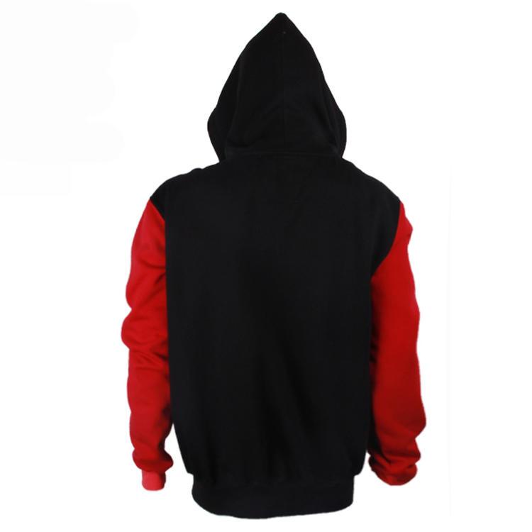 red and black hoodie Embroidery logo custom