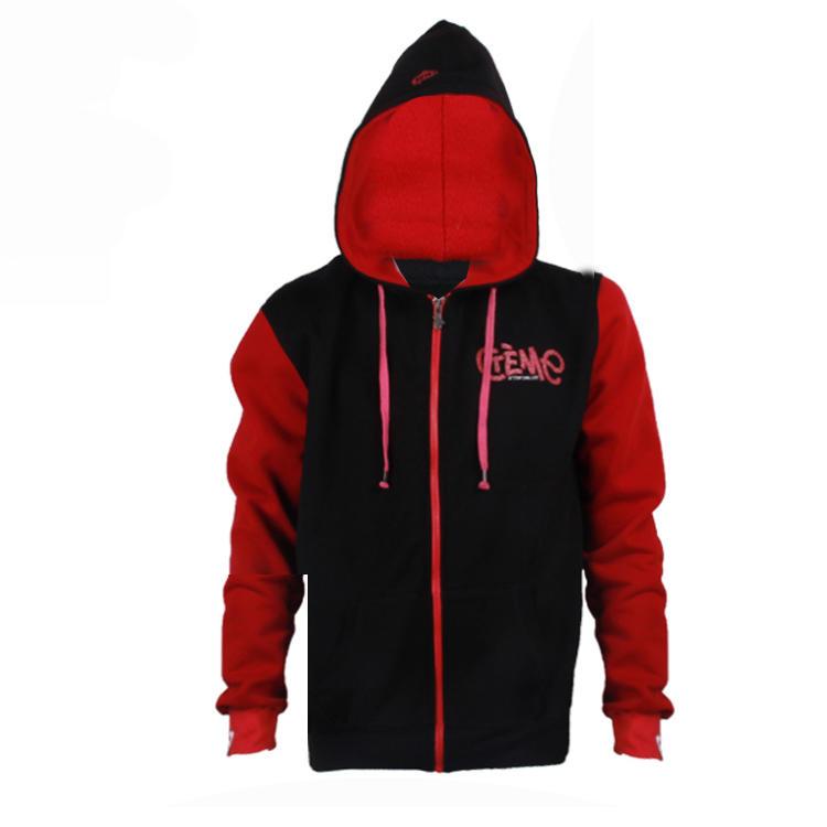 red and black hoodie Embroidery logo custom