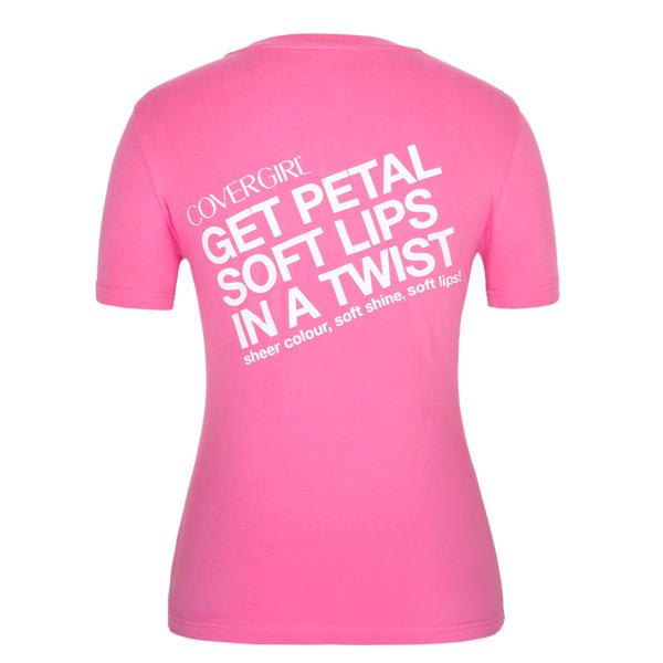 Pink t shirt for ladies short sleeve printing
