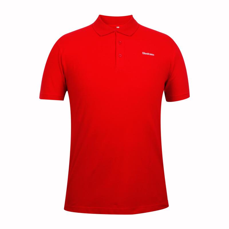Red cotton polo shirts with Embroidery logo