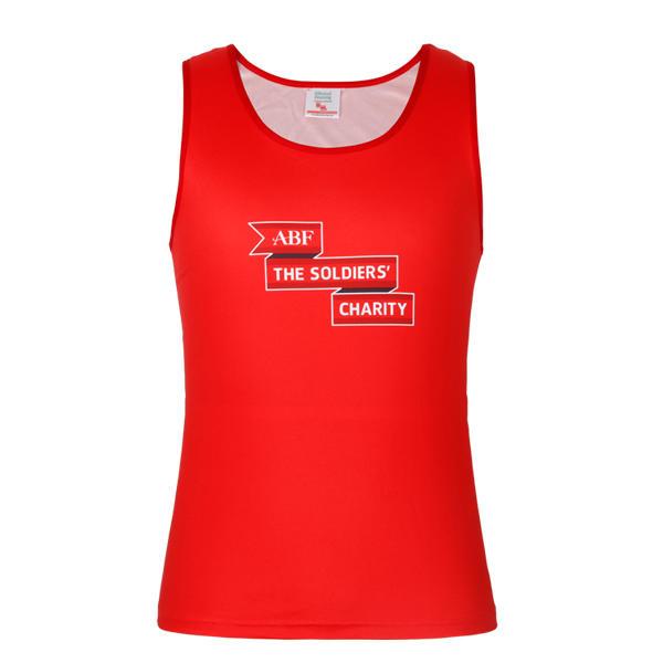 100 polyester printed red tank top