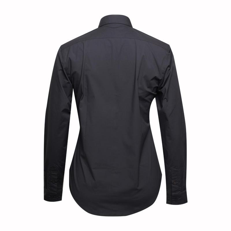 Women long sleeve black cotton shirt