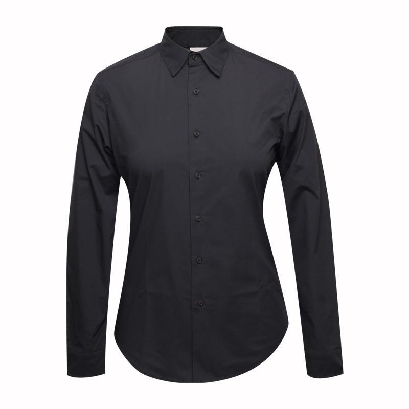Women long sleeve black cotton shirt
