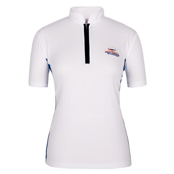 ladies polo tops and zipper neck